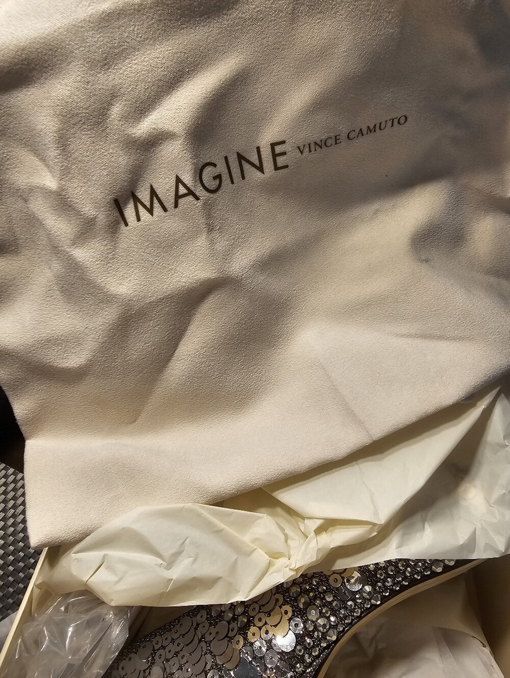 NWT Imagine Vince Camuto Greyson Pewter Mosaic Crystal Pumps 7.5 - Picture 8 of 10